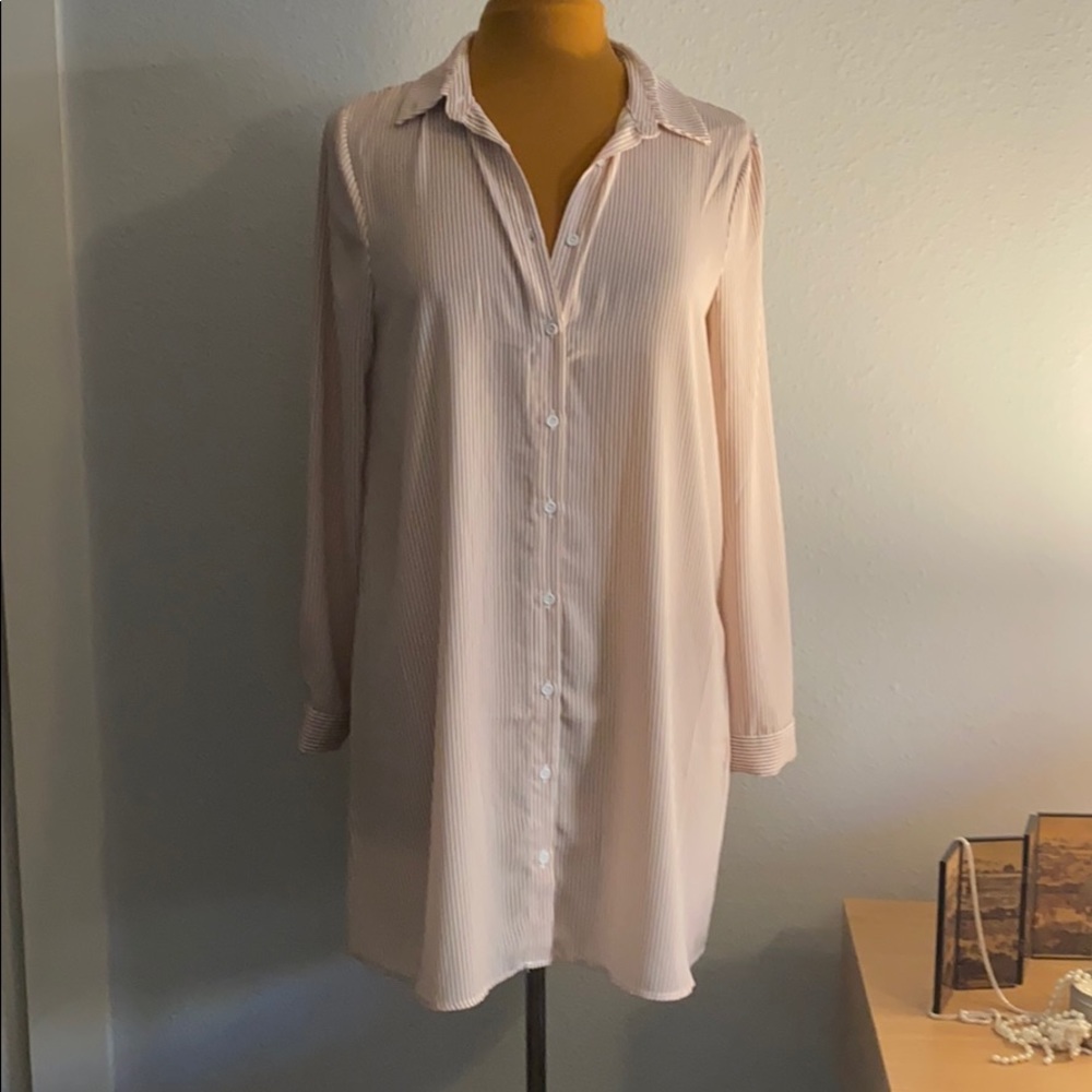 Striped button down dress